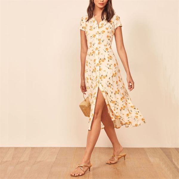 women casual summer dress flower print short-sleeved lapel vestidos 210430, Black;gray
women casual summer dress flower print short-sleeved lapel vestidos 210430, Black;gray