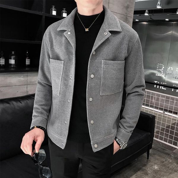 men's wool & blends winter short woolen coat slim fashion solid color casual jacket man wild british wind male l-4xl, Black
men's wool & blends winter short woolen coat slim fashion solid color casual jacket man wild british wind male l-4xl, Black