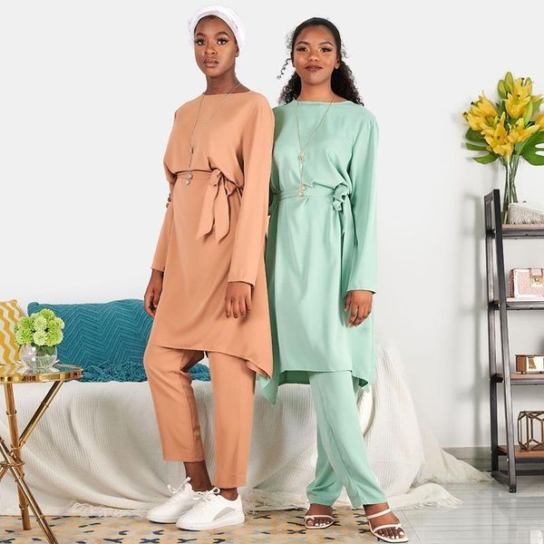 ethnic clothing fashion middle eastern muslim dress suit fresh solid loose belt long sleeve with pants two pieces arabian set, Red
ethnic clothing fashion middle eastern muslim dress suit fresh solid loose belt long sleeve with pants two pieces arabian set, Red