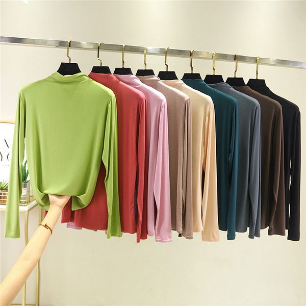 fashion casual long sleevet-shirt soild female autumn lady turtleneck pullovers slim bottoming shirt women, White
fashion casual long sleevet-shirt soild female autumn lady turtleneck pullovers slim bottoming shirt women, White