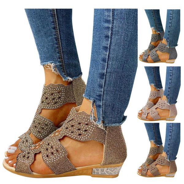 sandals women's ladies fashion vintage crystal outdoor hollow summer refreshing shoes for out zip up, Black
sandals women's ladies fashion vintage crystal outdoor hollow summer refreshing shoes for out zip up, Black