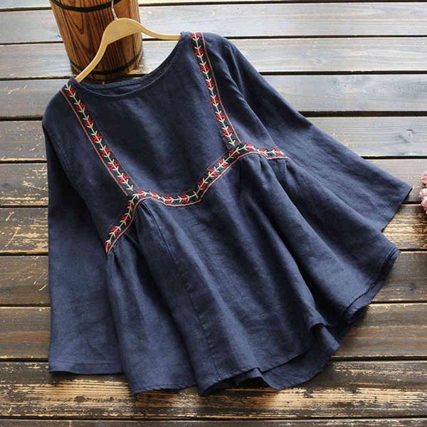 women's t-shirt spring arts style women loose o-neck long sleeve tshirt plus size vintage embroidery cotton linen tee shirt femme, White
women's t-shirt spring arts style women loose o-neck long sleeve tshirt plus size vintage embroidery cotton linen tee shirt femme, White