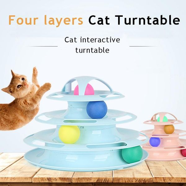 cat toys products 2021 four layers circular track space tower turntable interactive kitten pet supplies
cat toys products 2021 four layers circular track space tower turntable interactive kitten pet supplies