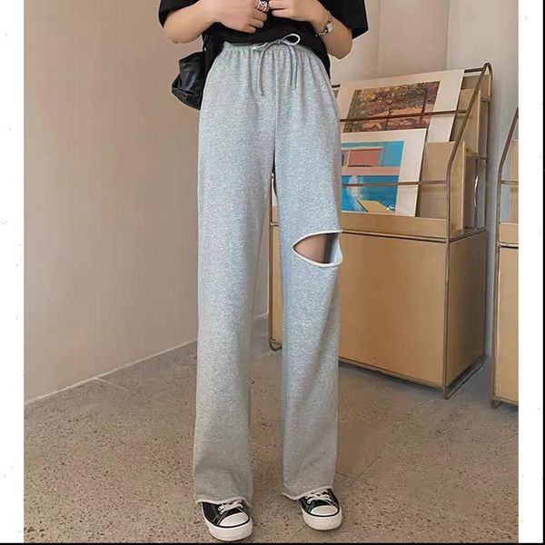 ripped sweat high waist womens capris elastic gray black hole sweatpants loose streetwear chic trousers summer, Black;white
ripped sweat high waist womens capris elastic gray black hole sweatpants loose streetwear chic trousers summer, Black;white