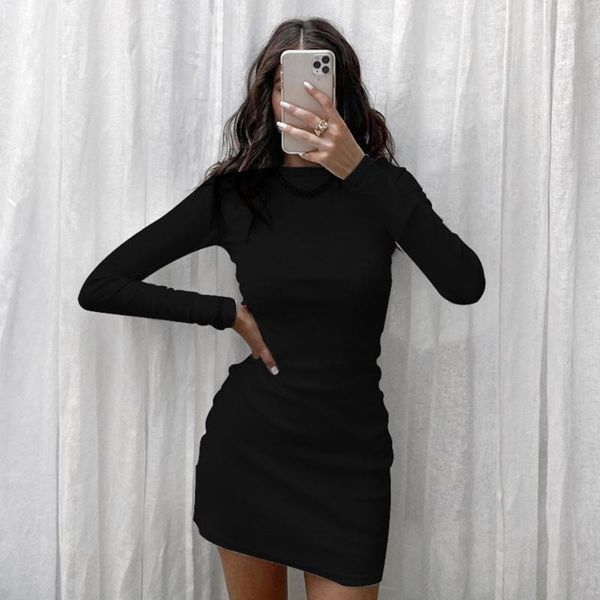 casual dresses 2021 women's winter dress fashion commuter style waist slim long-sleeved round neck solid color hip, Black;gray
casual dresses 2021 women's winter dress fashion commuter style waist slim long-sleeved round neck solid color hip, Black;gray