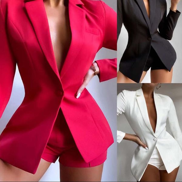 ethnic clothing notched collar solid color long sleeve suit coat with shorts blazer sets chic casual elegant street 2pcs set for women, Red
ethnic clothing notched collar solid color long sleeve suit coat with shorts blazer sets chic casual elegant street 2pcs set for women, Red