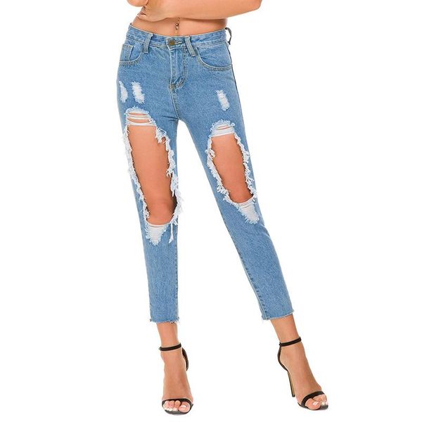 women's jeans ripped woman spring high waist slim pencil women casual denim skinny distressed hole pants for sj384s, Blue
women's jeans ripped woman spring high waist slim pencil women casual denim skinny distressed hole pants for sj384s, Blue