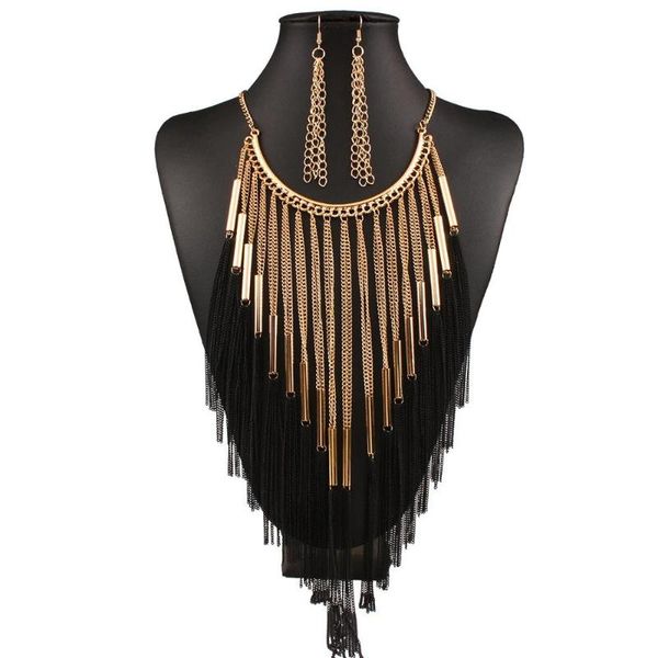 earrings & necklace 2pcs tassel earring set long pendant creative trend fashion temperament exaggerated banquet party bride accessories, Silver
earrings & necklace 2pcs tassel earring set long pendant creative trend fashion temperament exaggerated banquet party bride accessories, Silver