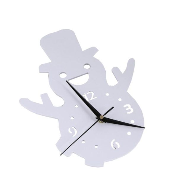 wall clocks 1pc xmas kids room silent clock decor cartoon snowman pvc hanging