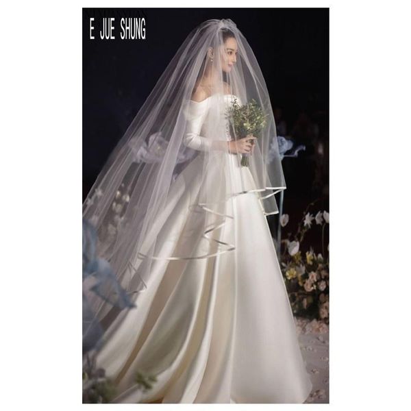 bridal veils e jue shung white ivory two layer veil ribbon edge long wedding for bride accessories veu de noiva, Black
bridal veils e jue shung white ivory two layer veil ribbon edge long wedding for bride accessories veu de noiva, Black