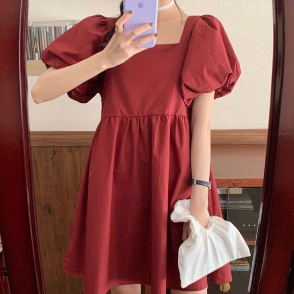 summer wear style women dress square collar puff sleeve retro loose vestido de mujer femme robe, Black;gray
summer wear style women dress square collar puff sleeve retro loose vestido de mujer femme robe, Black;gray