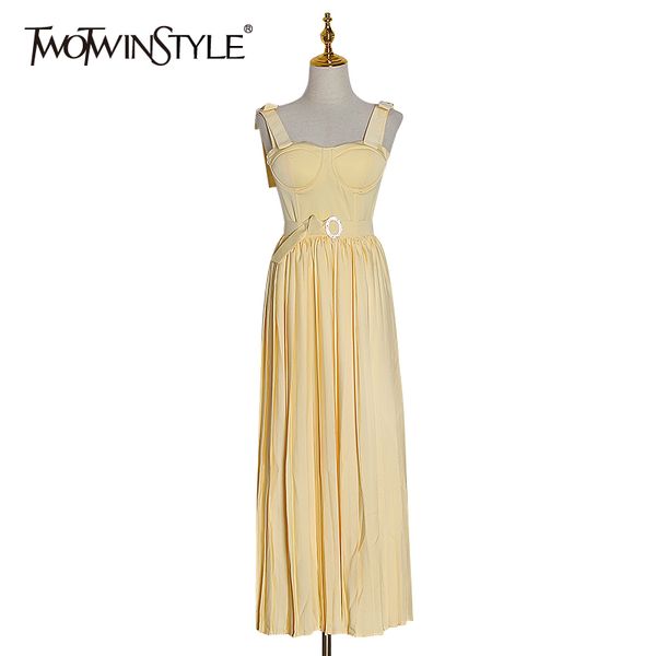 twotwinstyle ruched maxi dress for women strapless sleeveless high waist elegant dresses female clothing summer 210517, Black;gray
twotwinstyle ruched maxi dress for women strapless sleeveless high waist elegant dresses female clothing summer 210517, Black;gray
