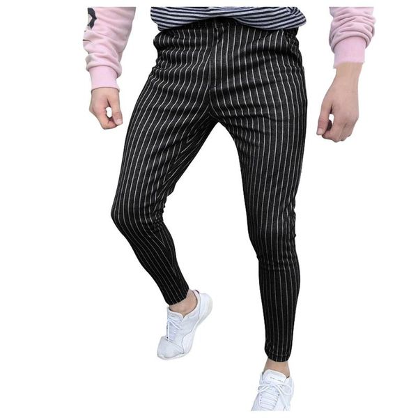 men's pants 2021 autumn business casual striped printed pencil for men mid waist long streetwear fashion slim trousers, Black
men's pants 2021 autumn business casual striped printed pencil for men mid waist long streetwear fashion slim trousers, Black