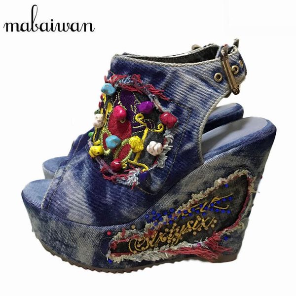 mabaiwan designer summer wedge shoes woman embroidery flowers stone high heels peep toe denim sandals platform pumps wedges dress, Black
mabaiwan designer summer wedge shoes woman embroidery flowers stone high heels peep toe denim sandals platform pumps wedges dress, Black