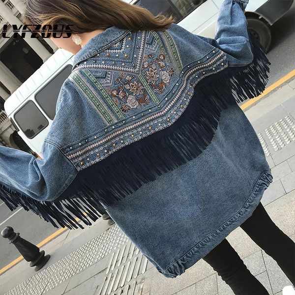 women's jackets women basic coat denim jacket rivet tassel streetwear long jeans all-match outerwear loose blue coats 2021 autumn, Black;brown
women's jackets women basic coat denim jacket rivet tassel streetwear long jeans all-match outerwear loose blue coats 2021 autumn, Black;brown