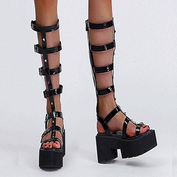 dress shoes leopard land fashion women's thick-soled hollow thick high-heeled roman rivet belt buckle open toe sandals cwf, Black
dress shoes leopard land fashion women's thick-soled hollow thick high-heeled roman rivet belt buckle open toe sandals cwf, Black