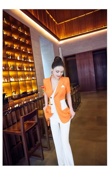 women's two piece pants summer collisional color splice suit woman style temperament short-sleeved small bellbottoms two-piece, White
women's two piece pants summer collisional color splice suit woman style temperament short-sleeved small bellbottoms two-piece, White