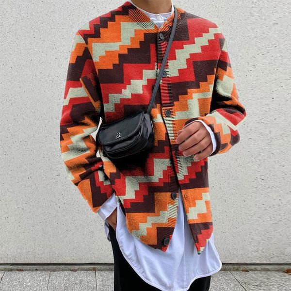 men's jackets 2021 autumn print knitted jacket spring casual button loose cardigan men fashion long sleeve coat streetwear, Black;brown
men's jackets 2021 autumn print knitted jacket spring casual button loose cardigan men fashion long sleeve coat streetwear, Black;brown