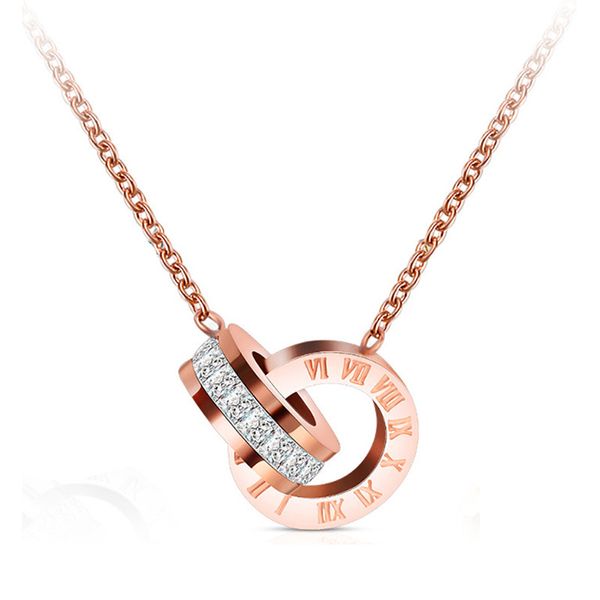 luxury jewelry designer 18k rose gold necklace and pendant stainless steel roma number double pendant fashion jewelry, Black
luxury jewelry designer 18k rose gold necklace and pendant stainless steel roma number double pendant fashion jewelry, Black