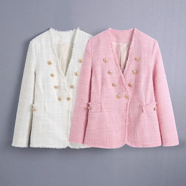 women's jackets tweed women solid pink v neck long sleeve slim office lady coat female double breasted streetweaer jacket ladies, Black;brown
women's jackets tweed women solid pink v neck long sleeve slim office lady coat female double breasted streetweaer jacket ladies, Black;brown