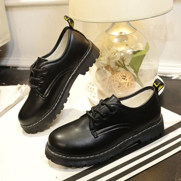 casual shoes autumn and winter 2021 new thick soled low heel lace up british leather female students leisure fashion plush warm women's, Black
casual shoes autumn and winter 2021 new thick soled low heel lace up british leather female students leisure fashion plush warm women's, Black