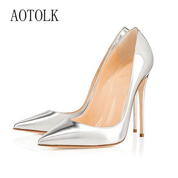 dress shoes high heels sliver party women over fashion patent leather plush size 44 arrivals, Black
dress shoes high heels sliver party women over fashion patent leather plush size 44 arrivals, Black