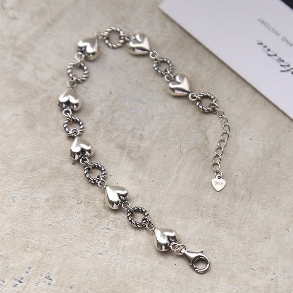 925 sterling silver love bracelet taiyin old design net red hip hop love hollow circle jewelry 6656, White
925 sterling silver love bracelet taiyin old design net red hip hop love hollow circle jewelry 6656, White