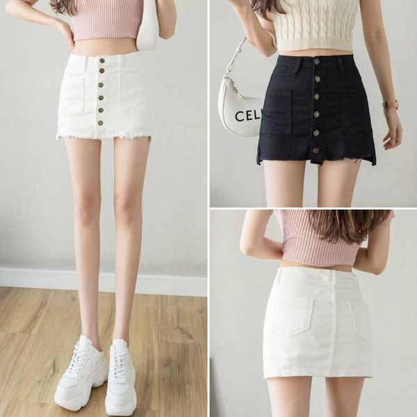 women's shorts small bag buttocks denim miniskirt 2021 fashion trouser skirt shows thin elastic a-line summer, White;black
women's shorts small bag buttocks denim miniskirt 2021 fashion trouser skirt shows thin elastic a-line summer, White;black