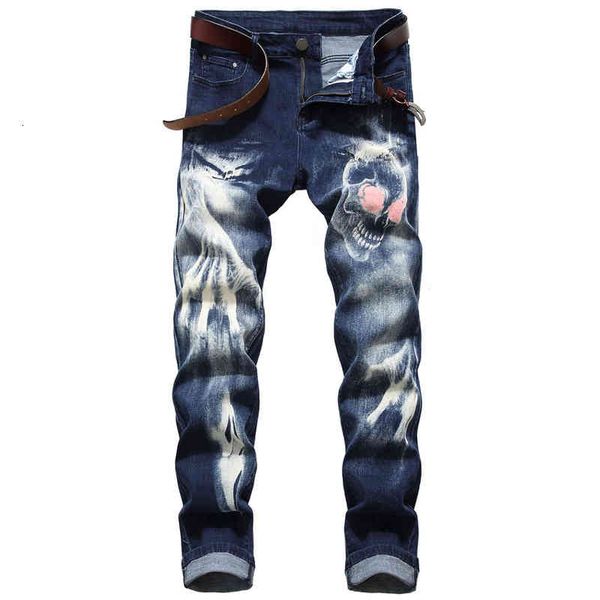 high street men's stretch printed jeans individuality design 3d skeleton pattern hip hop cowboys trousers slim fit denim pants, Blue
high street men's stretch printed jeans individuality design 3d skeleton pattern hip hop cowboys trousers slim fit denim pants, Blue