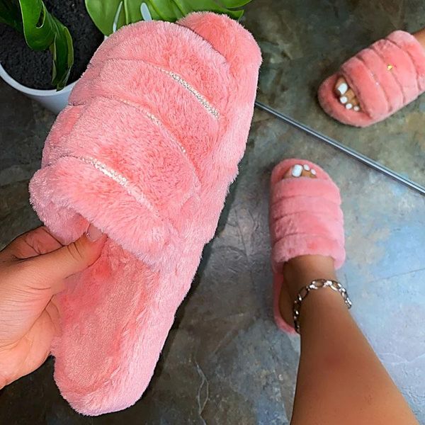 summer women furry slides faux fur slippers rhinestone sandals plush cute kawaii designer female peep-toe platform shoe, Black
summer women furry slides faux fur slippers rhinestone sandals plush cute kawaii designer female peep-toe platform shoe, Black