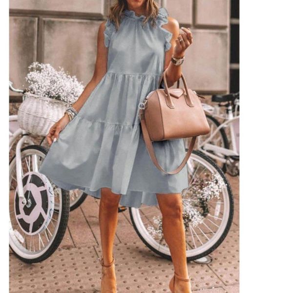 casual dresses women summer sleeveless solid losse a-line patchwork round neck mini vestidos, Black;gray
casual dresses women summer sleeveless solid losse a-line patchwork round neck mini vestidos, Black;gray