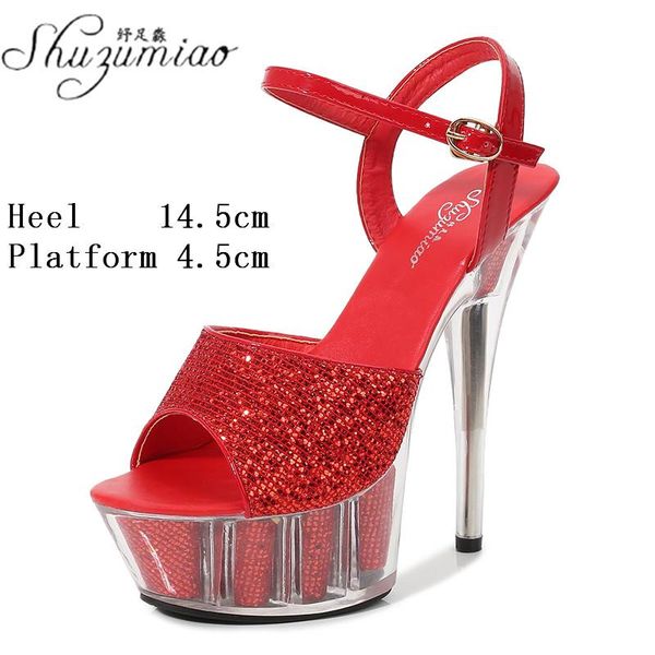 sandals sequined platform transparent crystal stiletto 14 cm super high heel model catwalk nightclub banquet women's shoes, Black
sandals sequined platform transparent crystal stiletto 14 cm super high heel model catwalk nightclub banquet women's shoes, Black