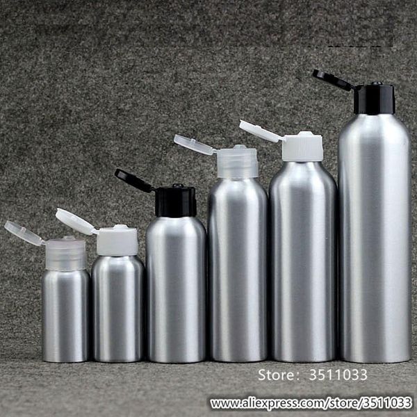storage bottles & jars 20pcs 30ml 100ml 50ml aluminum bottle with clear flip cap metal silver cosmetic refillable container black white lid
storage bottles & jars 20pcs 30ml 100ml 50ml aluminum bottle with clear flip cap metal silver cosmetic refillable container black white lid