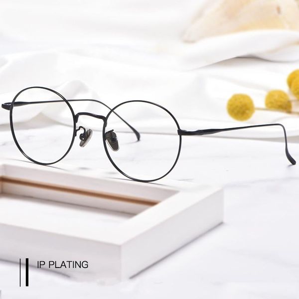 fashion sunglasses frames tangowo round retro pure titanium glasses frame women optical full myopia men prescription 3216, Black
fashion sunglasses frames tangowo round retro pure titanium glasses frame women optical full myopia men prescription 3216, Black