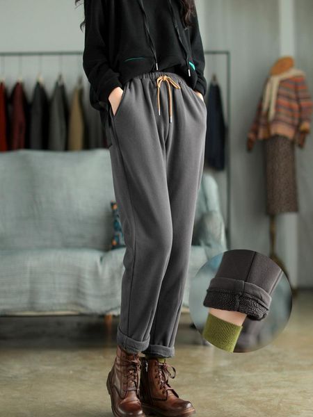 women's pants & capris 2021 autumn winter warm women elastic waist loose fleece all-match trousers ladies casual pocket drawstring, Black;white
women's pants & capris 2021 autumn winter warm women elastic waist loose fleece all-match trousers ladies casual pocket drawstring, Black;white
