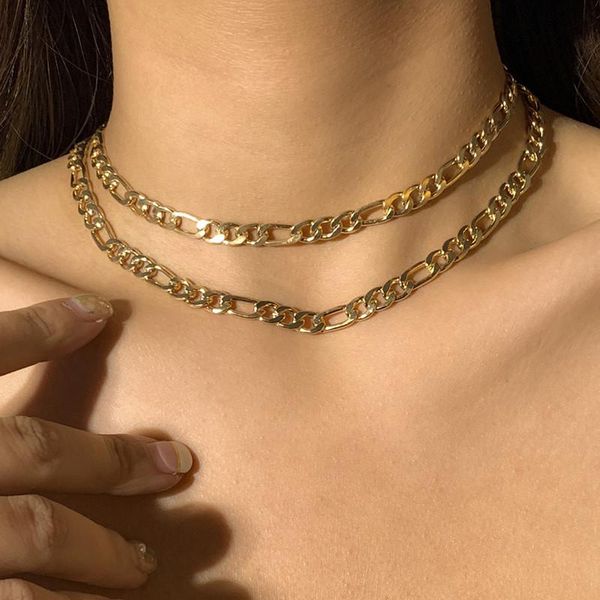 pcs/set fashion chunky thick necklace for women trendy clavicle choker set party jewelry acessories chains, Silver
pcs/set fashion chunky thick necklace for women trendy clavicle choker set party jewelry acessories chains, Silver