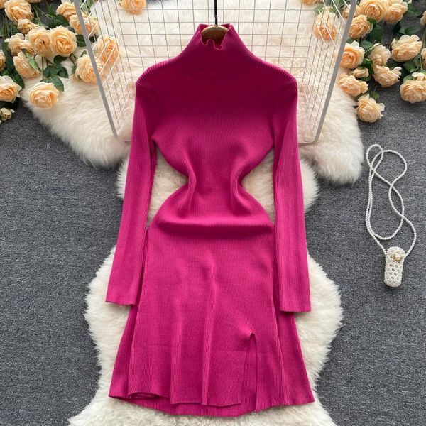 casual dresses korean fashion women turtleneck knitted sweater dress autumn winter long sleeve slim stretch split mini clothes, Black;gray
casual dresses korean fashion women turtleneck knitted sweater dress autumn winter long sleeve slim stretch split mini clothes, Black;gray
