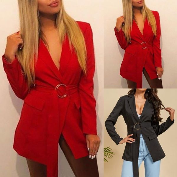women's suits & blazers 929 tides big promotion women long sleeve autumn slim deep v-neck belt irregular blazer coat jacket for ladies, White;black
women's suits & blazers 929 tides big promotion women long sleeve autumn slim deep v-neck belt irregular blazer coat jacket for ladies, White;black