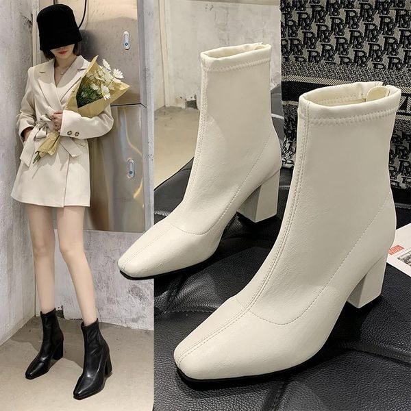 boots women ankle leather square toe woman black fashion zip stitched beige shoes super high heels pumps size 34-39
boots women ankle leather square toe woman black fashion zip stitched beige shoes super high heels pumps size 34-39