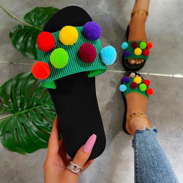 slippers women's summer color decoration fashion wear large size candy one-word sandals and simple flip-flop r5, Black
slippers women's summer color decoration fashion wear large size candy one-word sandals and simple flip-flop r5, Black