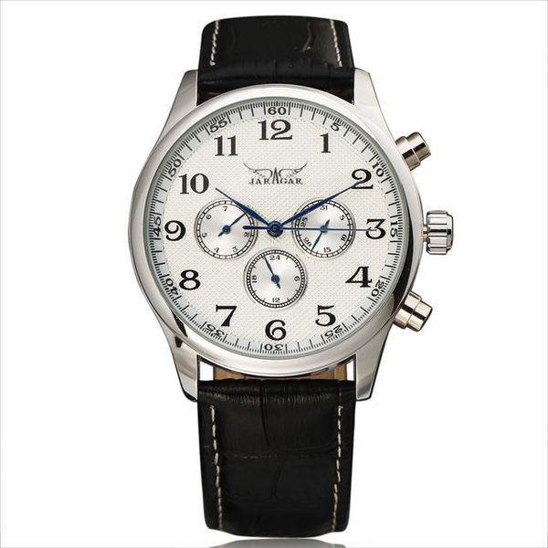 wristwatches jaragar blue men's fashion day date display auto mechanical high grade black leather strap dress self wind wristwatch, Slivery;brown
wristwatches jaragar blue men's fashion day date display auto mechanical high grade black leather strap dress self wind wristwatch, Slivery;brown