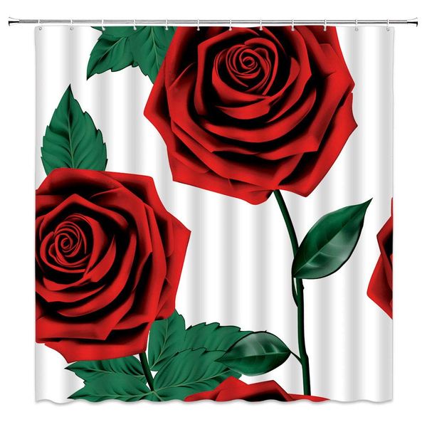 red rose shower curtain green leaves spring floral romantic valentines polyester fabric bathroom decor set 70Ã70 inch with hook
red rose shower curtain green leaves spring floral romantic valentines polyester fabric bathroom decor set 70Ã70 inch with hook