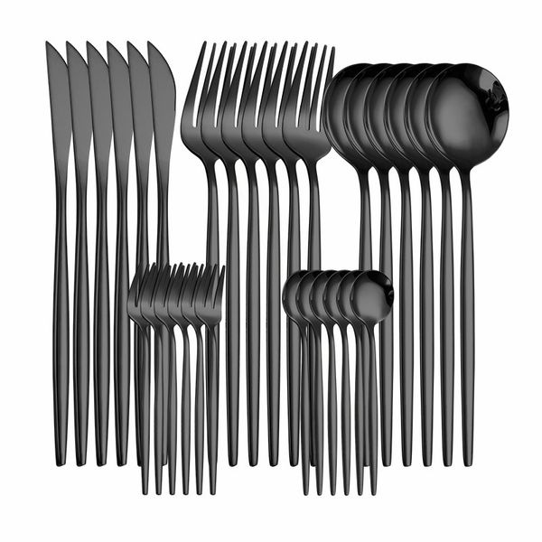 30pcs black dinnerware set18/10 stainless steel tableware set dishwasher safe cutlery set knife fork spoon flatware dropshipping
30pcs black dinnerware set18/10 stainless steel tableware set dishwasher safe cutlery set knife fork spoon flatware dropshipping