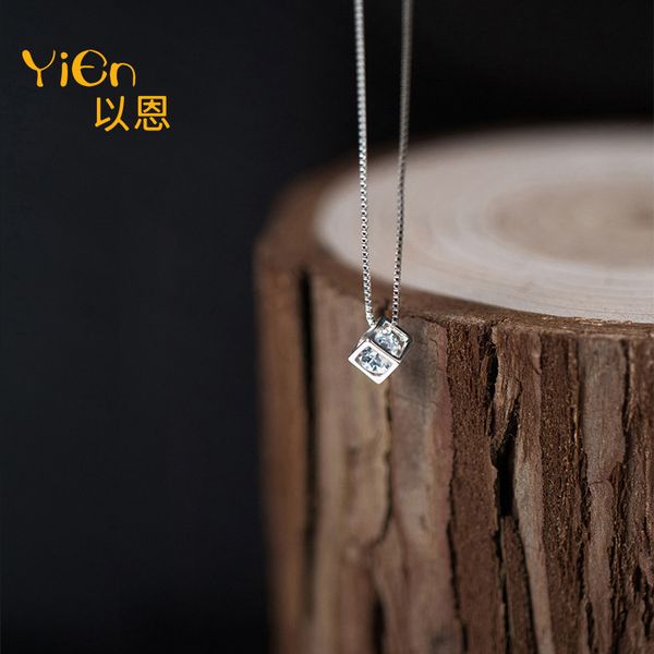 jewelry crystal solid geometry 925 silver necklace women's lucky square water cube pendant
jewelry crystal solid geometry 925 silver necklace women's lucky square water cube pendant