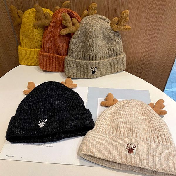 hat christmas antler knitted wool female autumn winter version versatile lovely student warm cold, Blue;gray
hat christmas antler knitted wool female autumn winter version versatile lovely student warm cold, Blue;gray