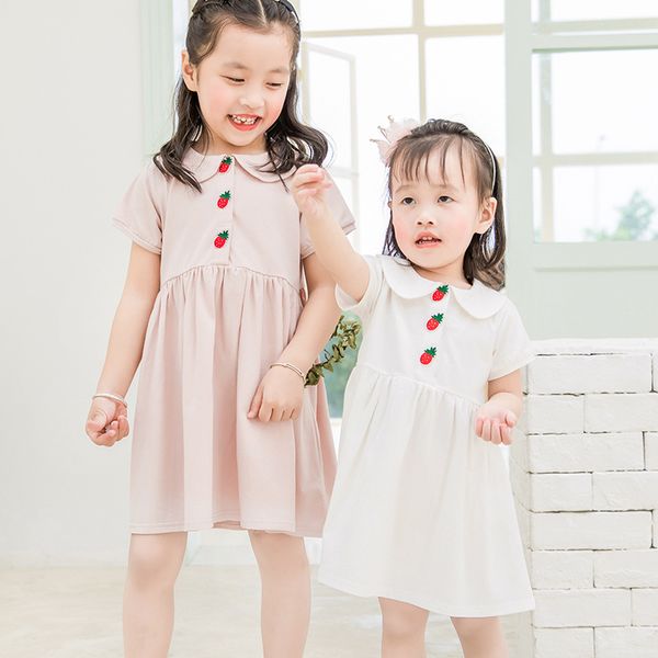 girls doll collar embroidered dress summer new korean children strawberry short sleeve dress, Red;yellow
girls doll collar embroidered dress summer new korean children strawberry short sleeve dress, Red;yellow