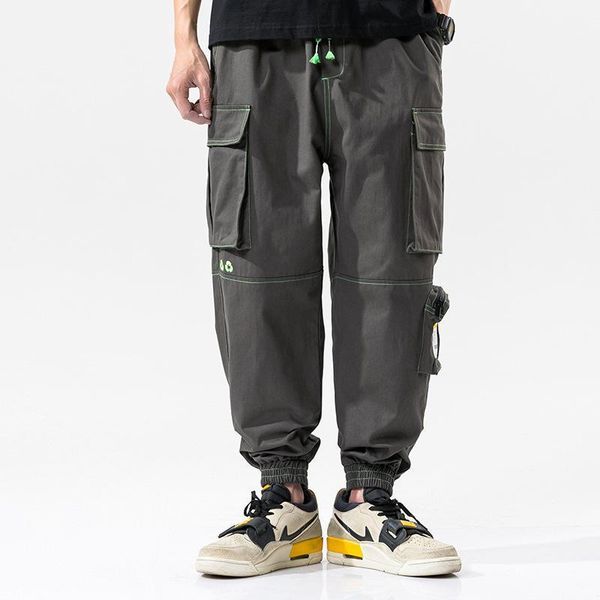 men's pants autumn simple hip hop streetwear fashion multi-pocket cargo loose high street solid casual, Black
men's pants autumn simple hip hop streetwear fashion multi-pocket cargo loose high street solid casual, Black