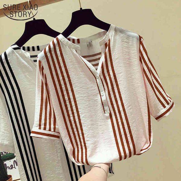 blusas mujer striped shirt plus size women short sleeve korean style loose wild blouse woman summer v-neck woman's shirts 9854 210508, White
blusas mujer striped shirt plus size women short sleeve korean style loose wild blouse woman summer v-neck woman's shirts 9854 210508, White