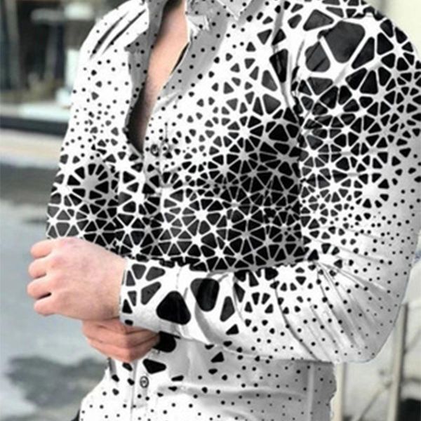 men's casual shirts 2021 european and american trend spring autumn gradient four-way stretch print loose long-sleeved shirt, White;black
men's casual shirts 2021 european and american trend spring autumn gradient four-way stretch print loose long-sleeved shirt, White;black