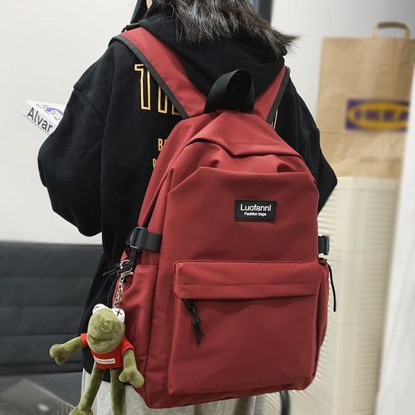 waterproof nylon backpack large capacity lapcollege couples schoolbag solid color travel bag
waterproof nylon backpack large capacity lapcollege couples schoolbag solid color travel bag